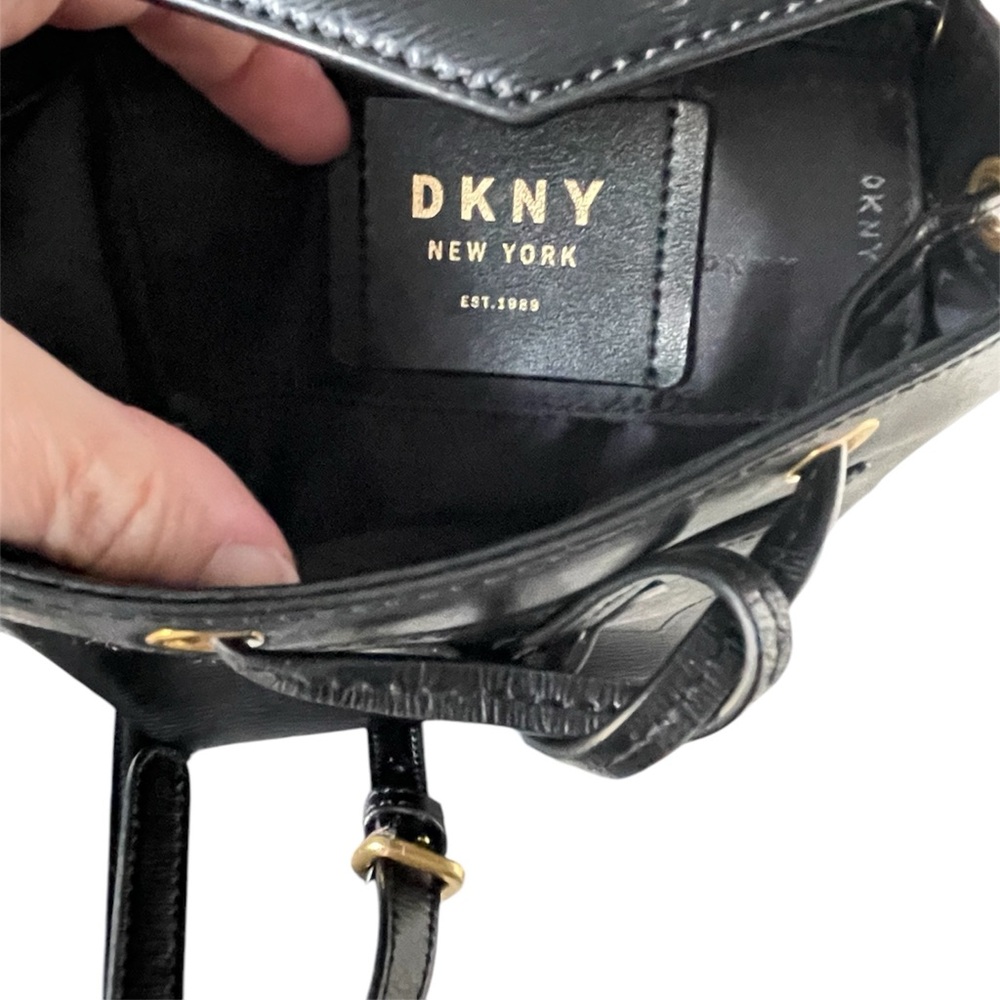 DKNY Black Leather Mini Backpack - Picture 8 of 10